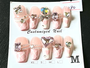 10 pcs / Press On Nails N080 (Size M)