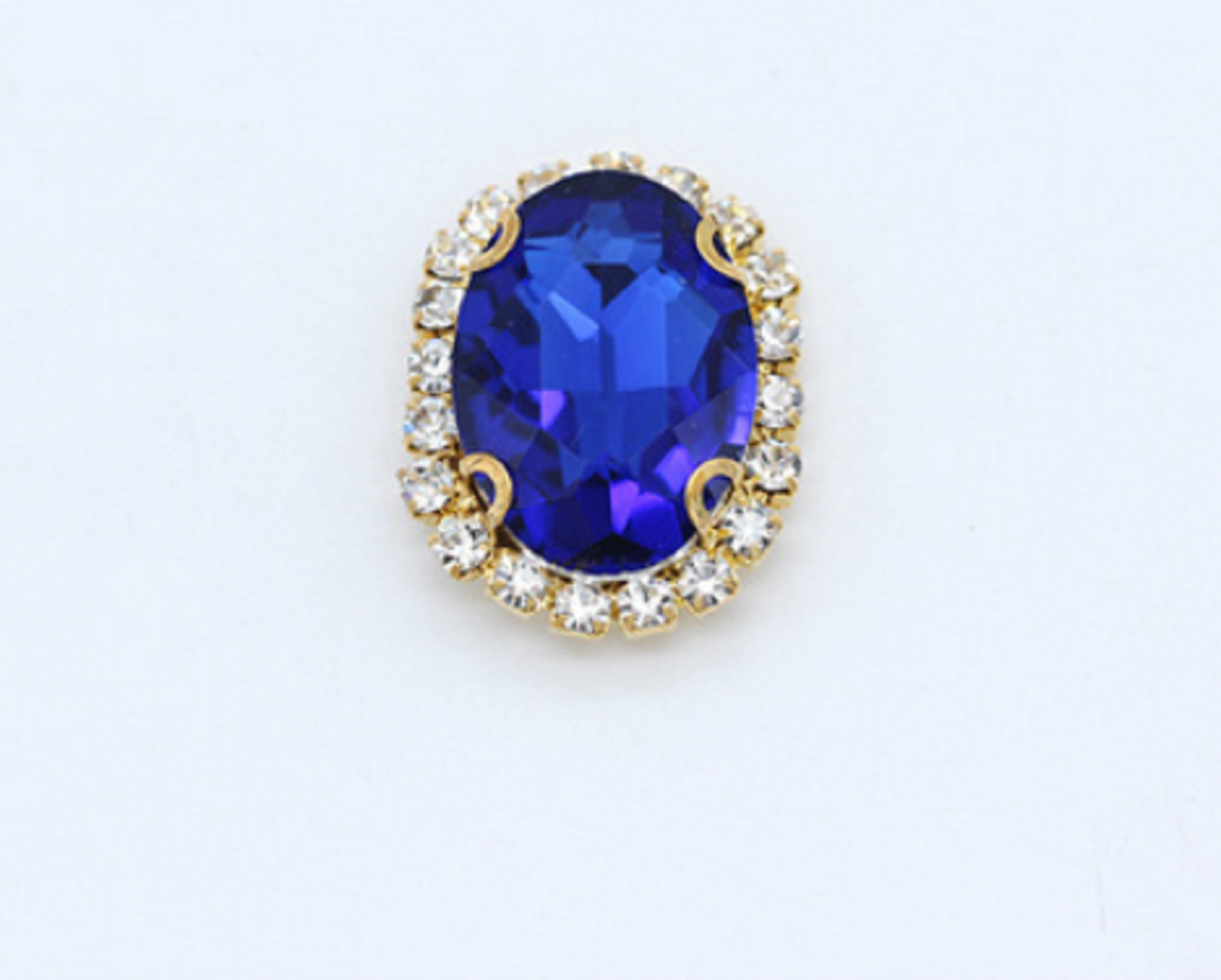(S12G) 10 Pcs / 12 x 14mm / Gold Base Sew On Oval Crystal