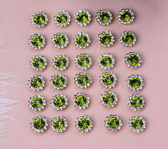 50 Pcs / 12mm / Gold Sew On Rhinestones S10G