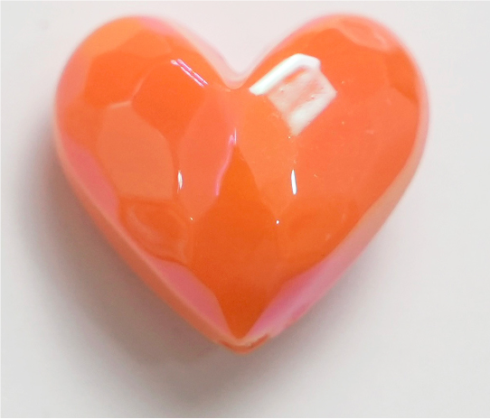 10 pcs / 19 x 17mm / High Quality Assorted Shiny Acrylic Heart Beads, Heart Spacers For Jewellery Making (BB102)