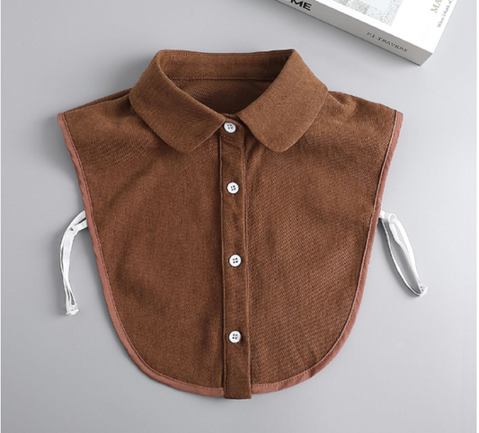 B836(pan) Brown Fake Collar, False Collar, Removable Collar