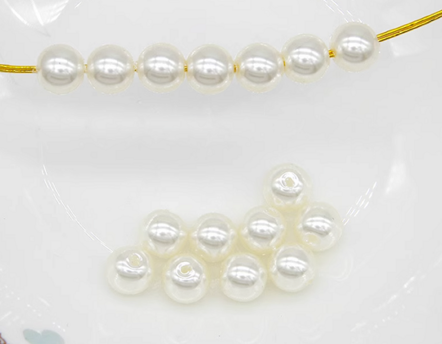 (FS60) 10 stems / DIY Large Pearl Ivory Flower Kit