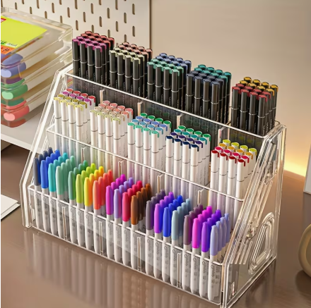 Large capacity acrylic pen holder