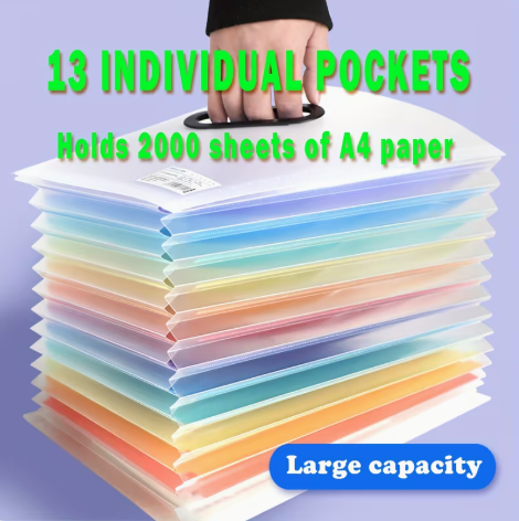13 layers, A4 large capacity transparent expandable folder
