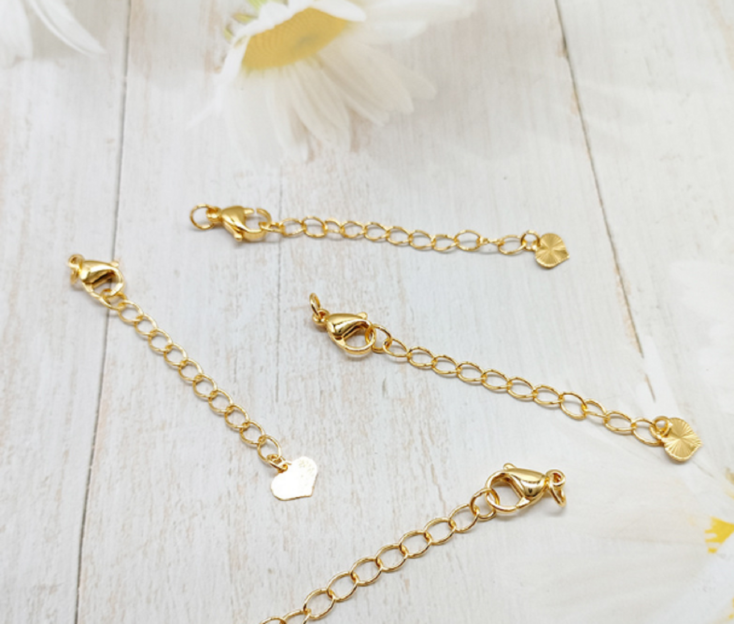 (EK102) 5 pcs / Gold Plated Extension with clasp