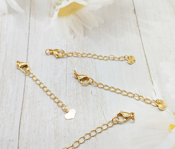 5 pcs / Gold Plated Extension with clasp  EK102