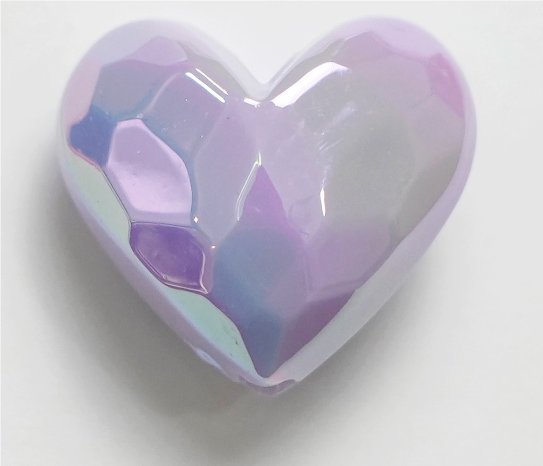 10 pcs / 19 x 17mm / High Quality Assorted Shiny Acrylic Heart Beads, Heart Spacers For Jewellery Making (BB102)