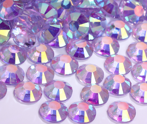 10 grams / 4mm / Flat Back AB Crystals, Nail Art Gems (FB003)