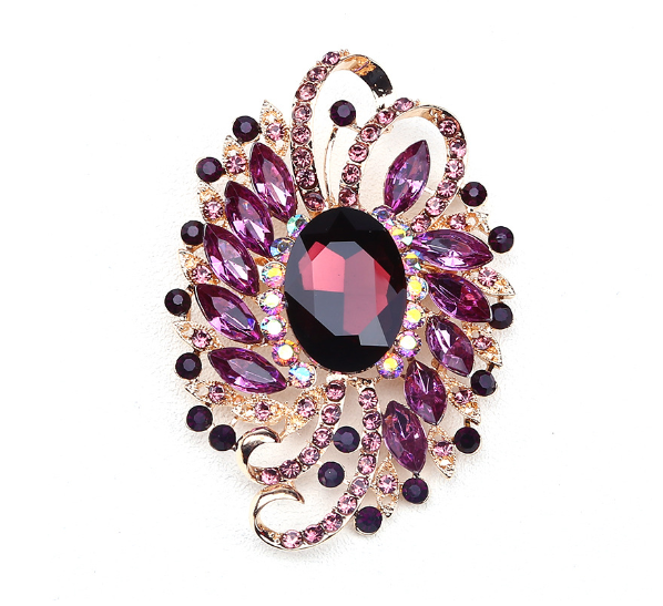 8.8 x 6.1cm / Large Crystal Brooch BR0099