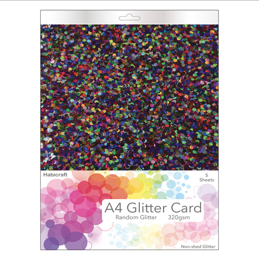 Habicraft / 5 Sheets / A4 Special Random Glitter Card 320gsm (HGCS01) Wholesale