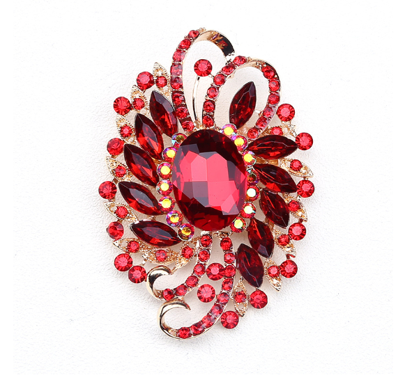 8.8 x 6.1cm / Large Crystal Brooch BR0099