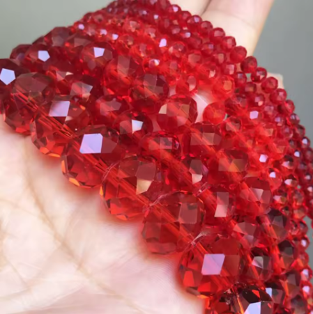 180 pcs / 6mm / Rondelle Gass Beads, Jewellery Making