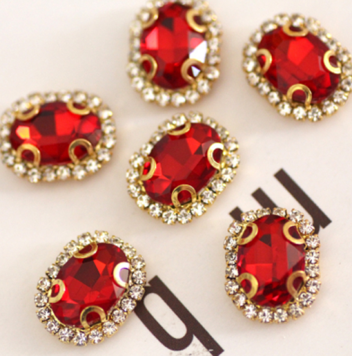 (S12G) 10 Pcs / 12 x 14mm / Gold Base Sew On Oval Crystal