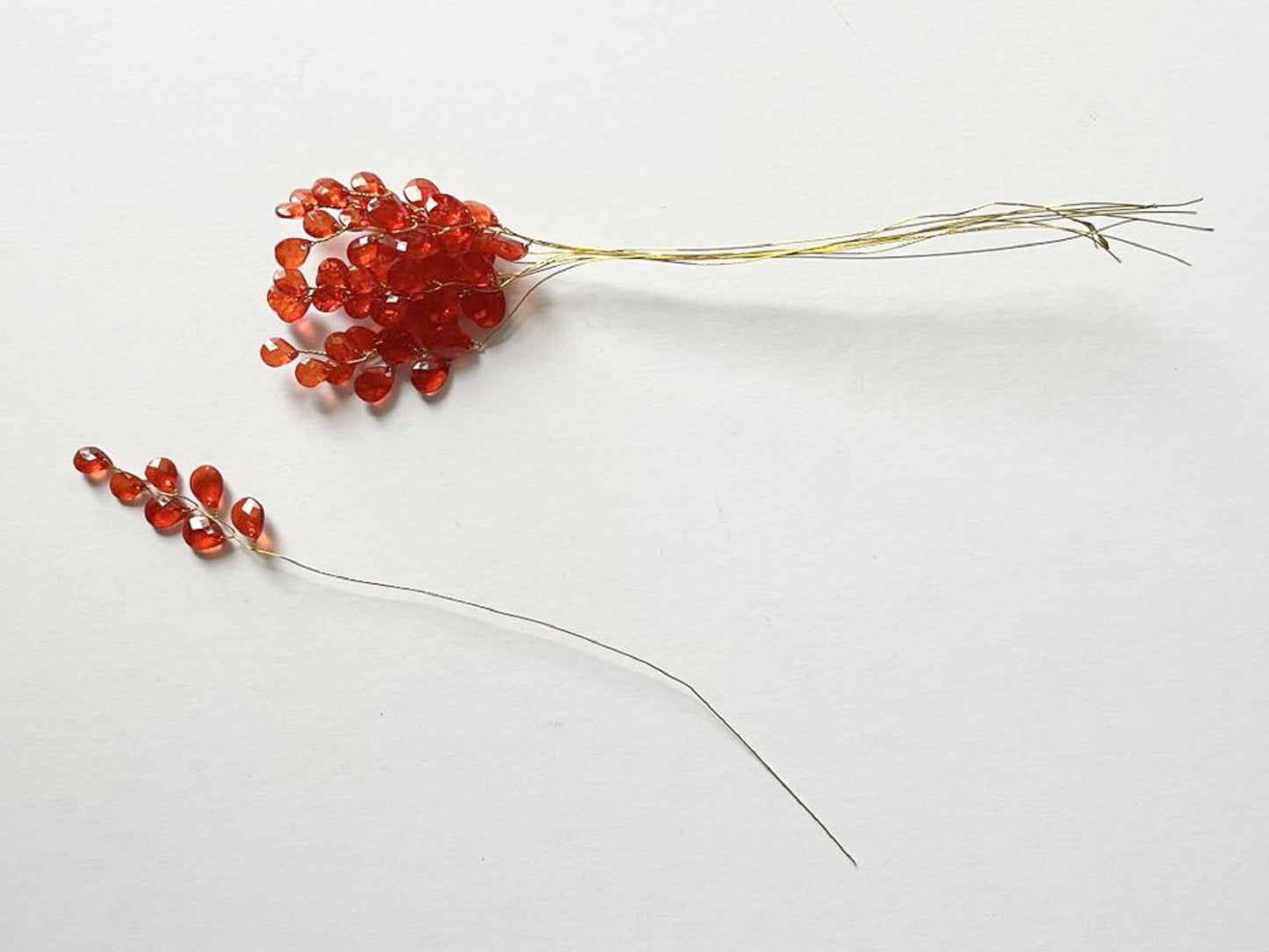 10 Stems / Crystal Bead Leaf Flower Spray  FS21G