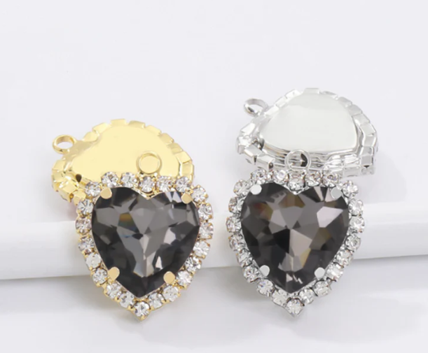 10 pcs / 10mm / Single loop Silver Base Pendant P040S