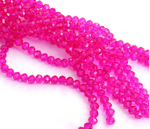 180 pcs / 6mm / Rondelle Gass Beads, Jewellery Making