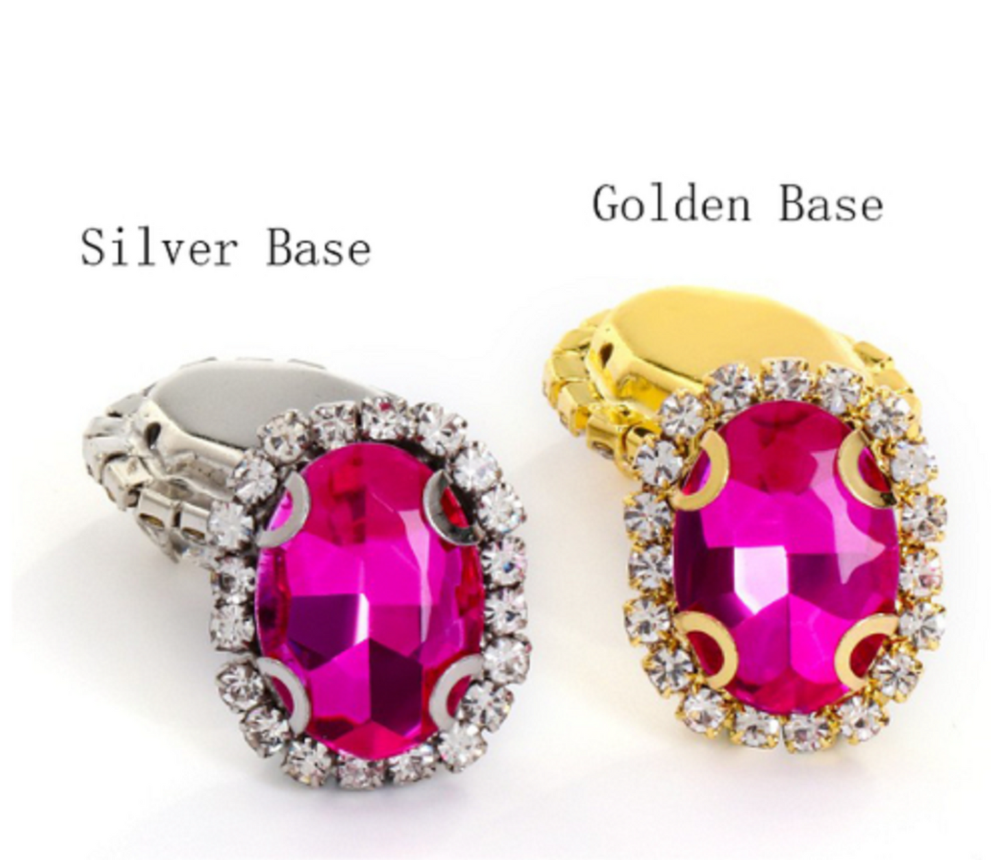 (S12G) 10 Pcs / 12 x 14mm / Gold Base Sew On Oval Crystal