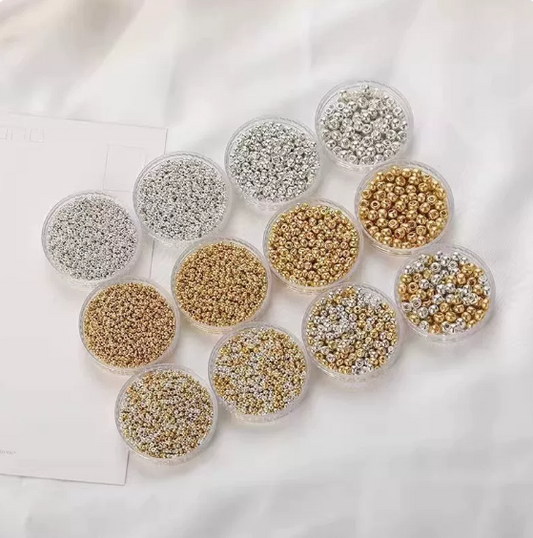 (Y214)  30g / 4-8mm / Metal Round Spacer Beads