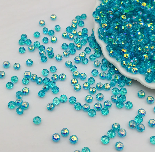 (Y210)  50 Pcs / 8mm / Quality K9 Flat Crystal Glass Beads, DIY Jewellery Making