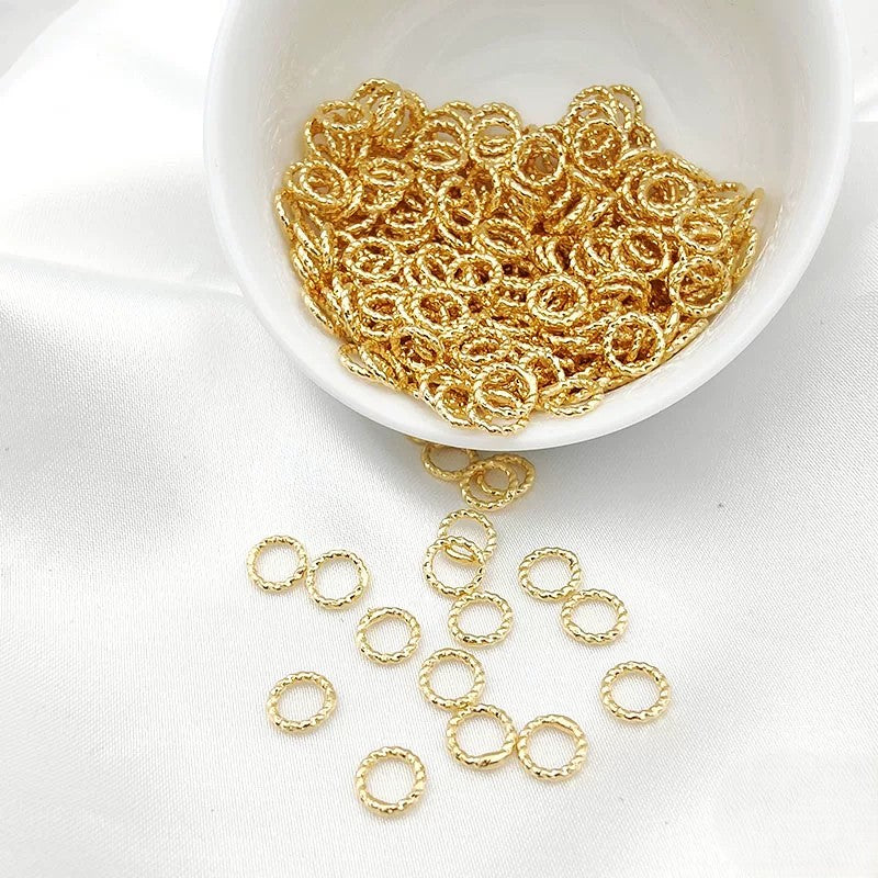 (JR002) 50pcs / 12mm Round Twisted Split Rings, Twisted Open Rings, Connectors, Jewelry Making Supplies, DIY Accessories