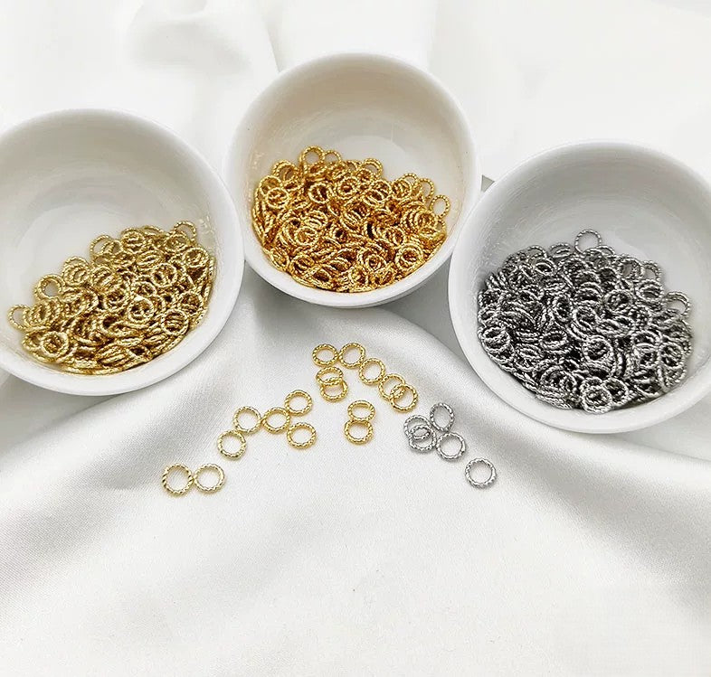 (JR002) 50pcs / 12mm Round Twisted Split Rings, Twisted Open Rings, Connectors, Jewelry Making Supplies, DIY Accessories