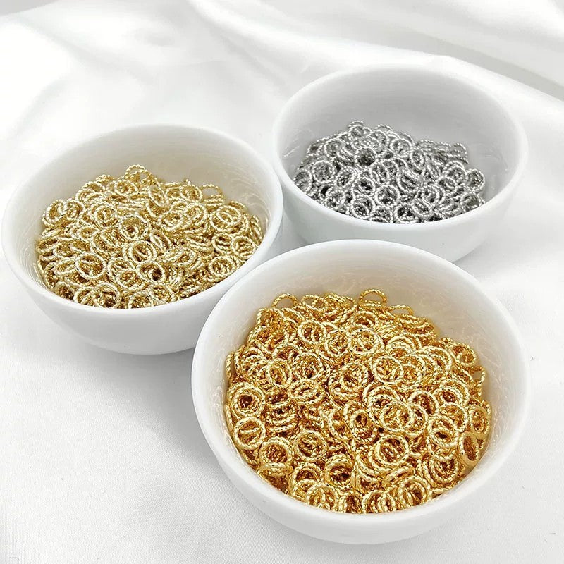 (JR002) 50pcs / 12mm Round Twisted Split Rings, Twisted Open Rings, Connectors, Jewelry Making Supplies, DIY Accessories
