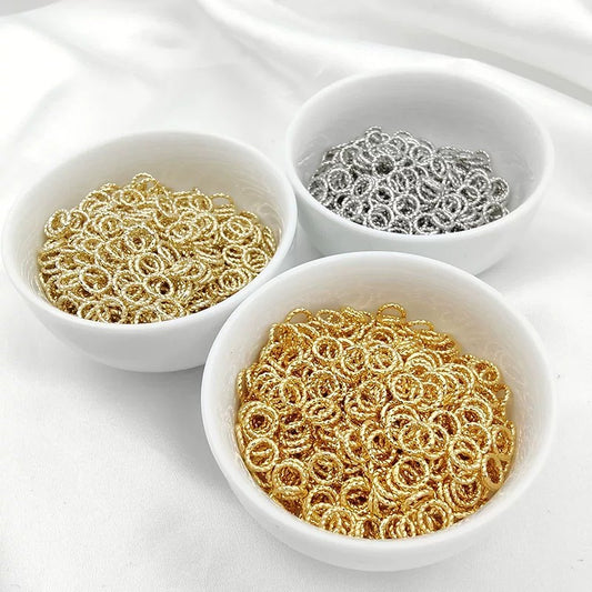 (JR002) 50pcs / 12mm Round Twisted Split Rings, Twisted Open Rings, Connectors, Jewelry Making Supplies, DIY Accessories