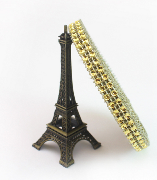 5 Meters / Colour Diamante Trim Crystal Effect Bling Rhinestone (Gold)