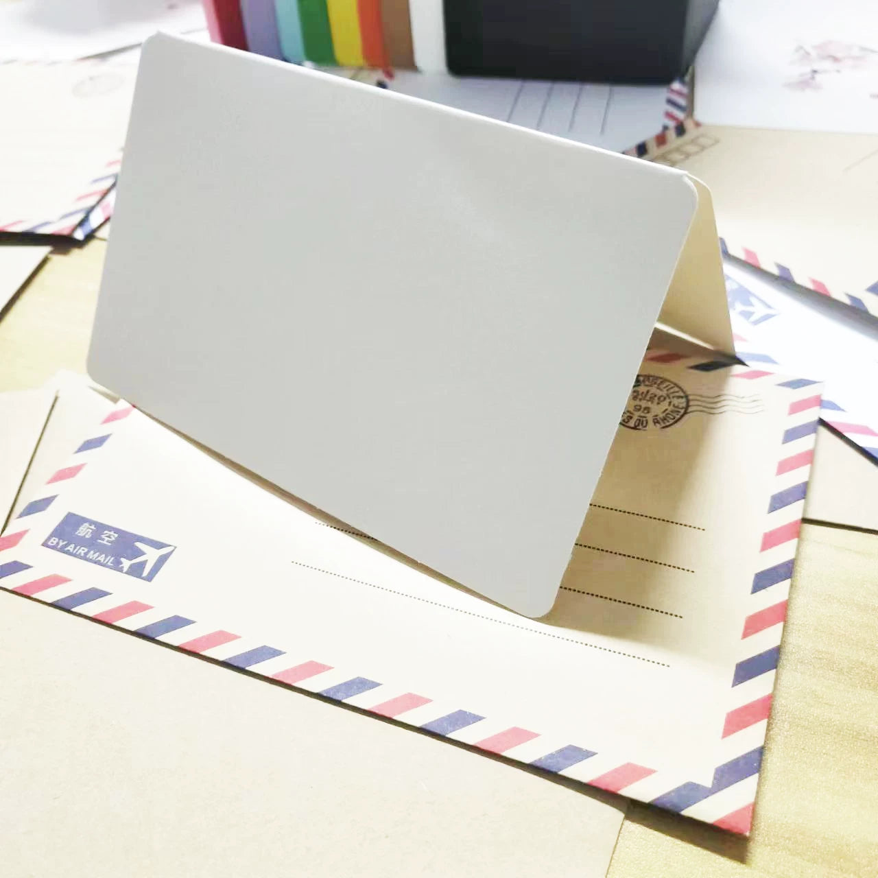 100 sheets / 18.5 x 9cm / Assorted Colours Blank Greeting Cards without Envelopes for Cardmaking