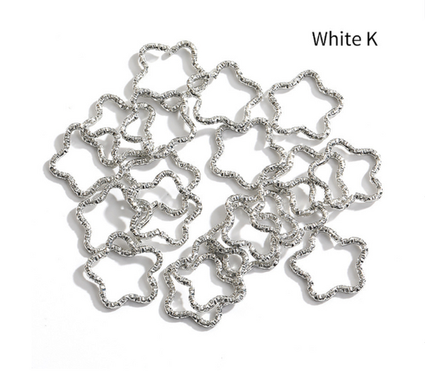 50 pcs Textured Hoops Connectors JR002