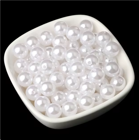 3mm-12mm / Round White Pearl Beads