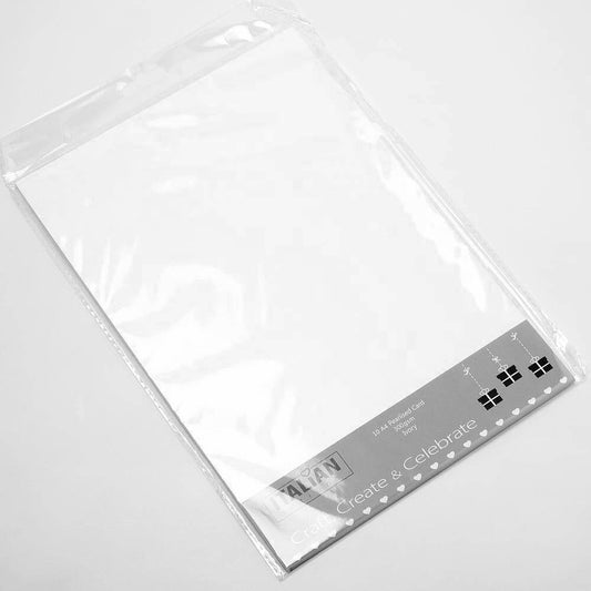A4 / 10 sheets / White Double Sided Metallic Textured Card  IO-C06 (Wholesale)