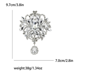 9.7 x 7cm / Large Crystal Brooch BR0084