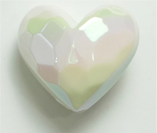 10 pcs / 19 x 17mm / High Quality Assorted Shiny Acrylic Heart Beads, Heart Spacers For Jewellery Making (BB102)