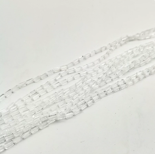 (Y211)  50 Pcs / 3 x 6mm / Quality Clear Long Crystal Glass Beads, DIY Jewellery Making