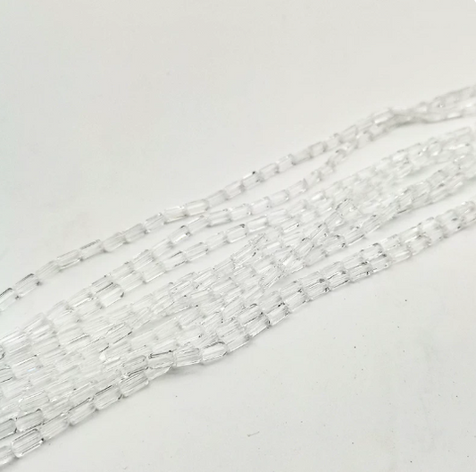 (Y211)  50 Pcs / 3 x 6mm / Quality Clear Long Crystal Glass Beads, DIY Jewellery Making