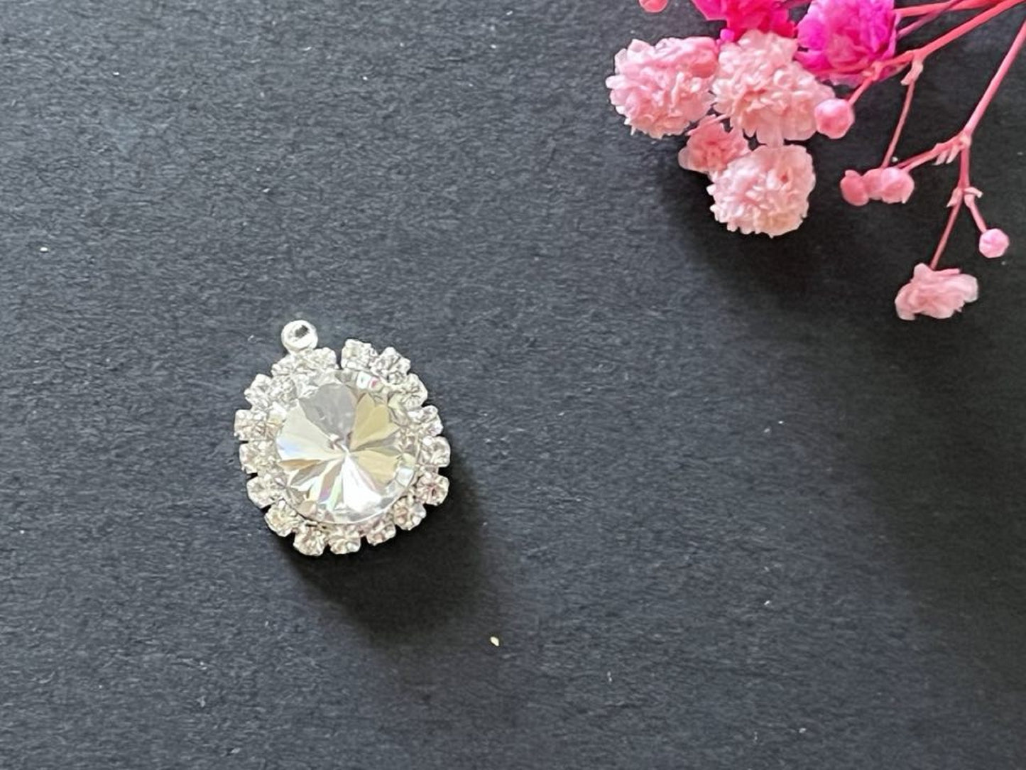 (P052S)  10 pcs / 16mm / Single loop Gold Base base Flatback Sew On Glass crystal