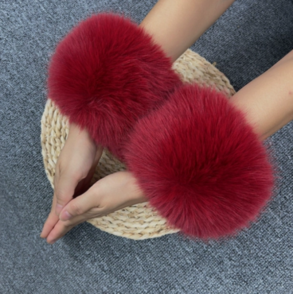 Faux Fur Wrist Cuffs, Fake Sleeve Cuffs, False Wrist Cuffs, Removable Wrist Cuffs SC701