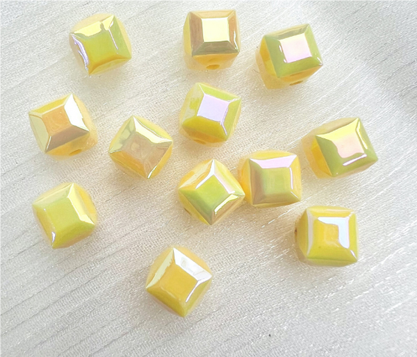 50 pcs / 8mm /High Quality Assorted Shiny Acrylic Square Beads, Imitation Pearl Square Beads For Jewellery Making (BB105)