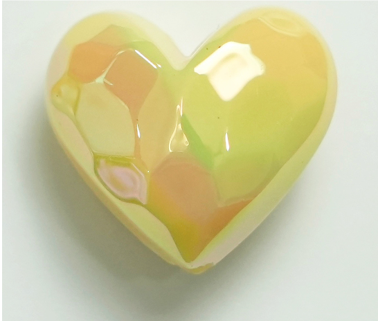 10 pcs / 19 x 17mm / High Quality Assorted Shiny Acrylic Heart Beads, Heart Spacers For Jewellery Making (BB102)