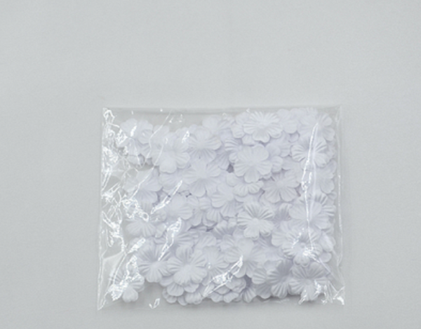 50 pcs / White / Organza, Silk / Fabric Flower Petals SF88