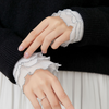 White Fake Chiffon Sleeve Cuffs, Fake Sleeve Cuffs, False Wrist Cuffs, Removable Wrist Cuffs  SC510(K)
