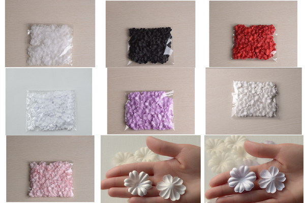 50 pcs / White / Organza, Silk / Fabric Flower Petals SF88