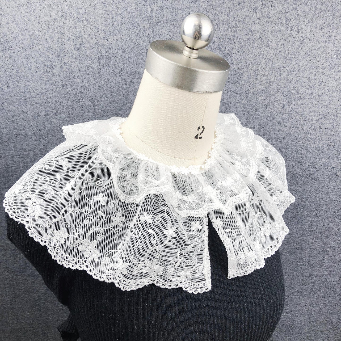 B665(W)-small / Off White / Elegant Lace Fake Collar, False Collar, Removable Collar