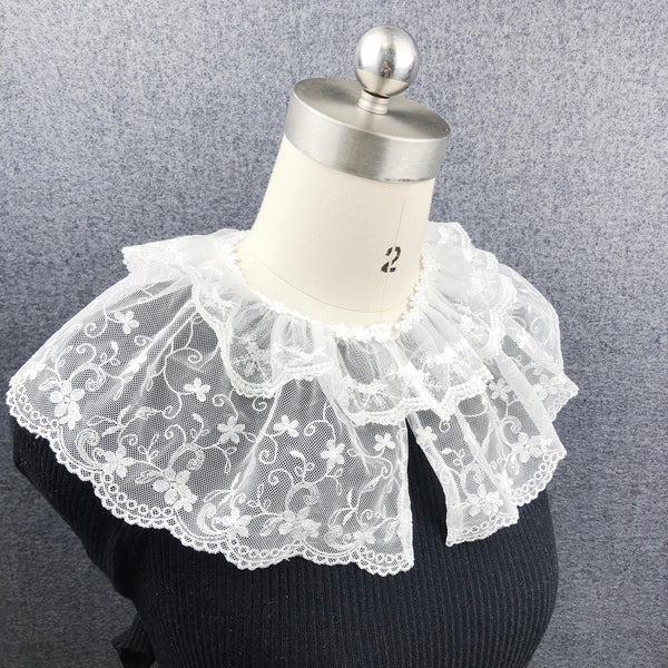 45cm, 52cm / Off White / Elegant Lace Fake Collar, False Collar, Removable Collar   B665(W)-small