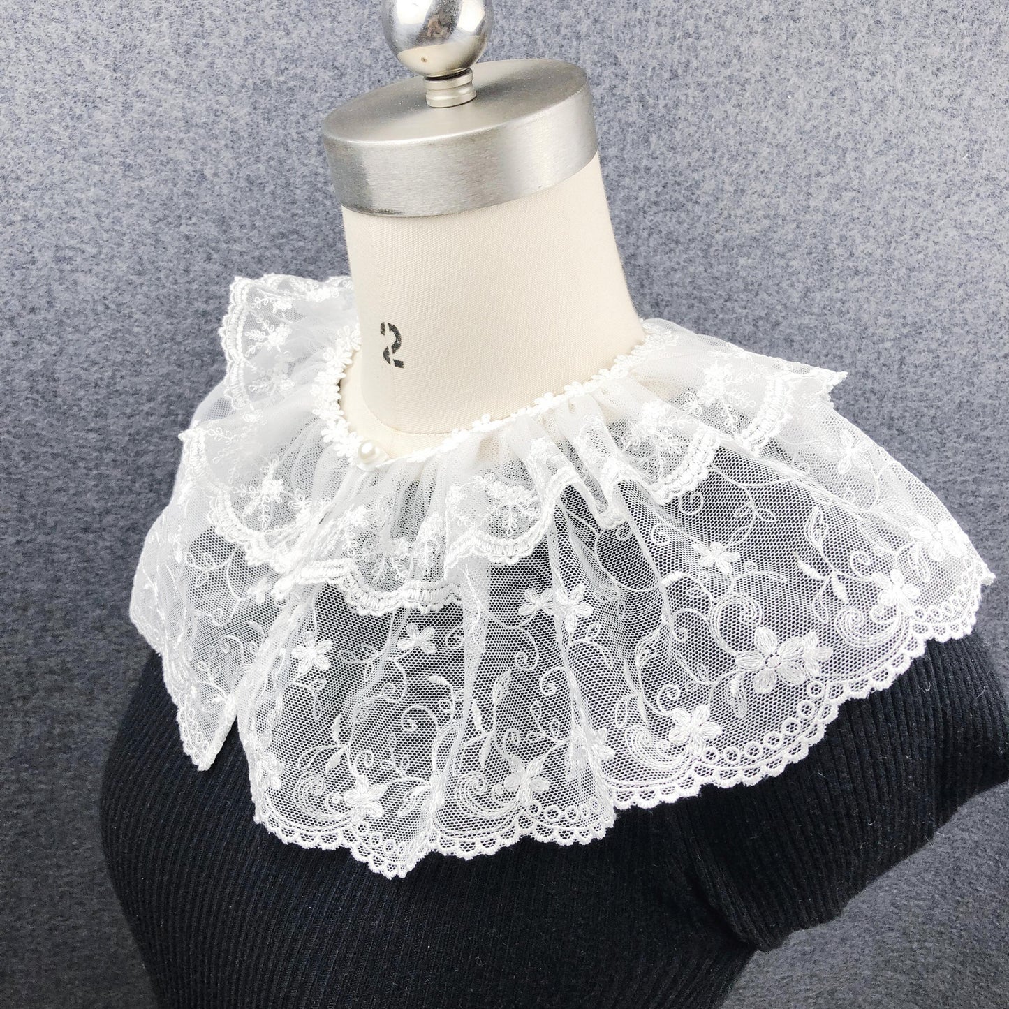 B665(W)-small / Off White / Elegant Lace Fake Collar, False Collar, Removable Collar