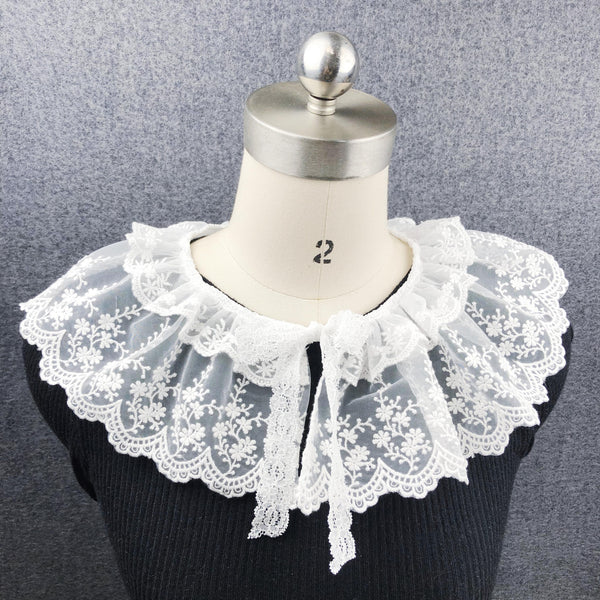 45cm, 52cm / Off White / Elegant Lace Fake Collar, False Collar, Removable Collar   B666(W)-small