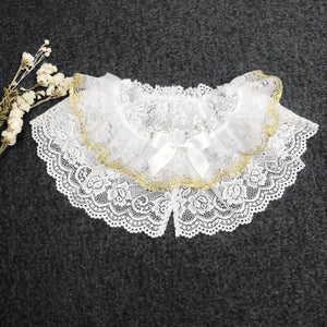 45cm, 52cm / Off White / Elegant Lace Fake Collar, False Collar, Removable Collar   B672(W)-small