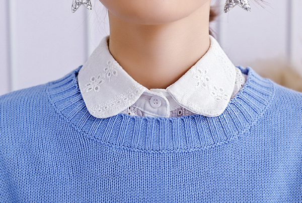 Cotton Fake Collar, Wrist Cuffs, False Collar, Removable Collar  B675(K)