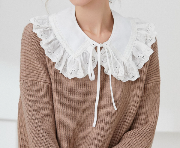 Off White Fake Lace Collar, False Collar, Removable Collar B684(K-small)